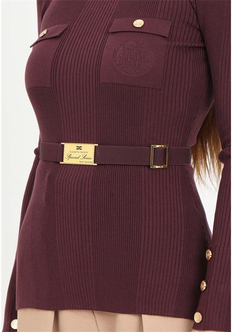 Maglioncino a collo alto bordeaux da donna con cintura ELISABETTA FRANCHI | MK11B46E2CG3